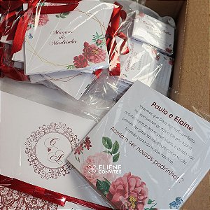 Kit Papelaria de casamento Floral Marsala