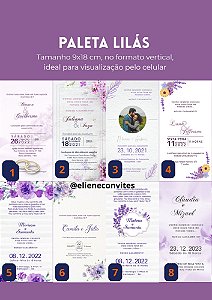 Coleção Digital Casamento: Azul, Lilás/Lavanda, Marsala, Rosé/Rosa e Verde