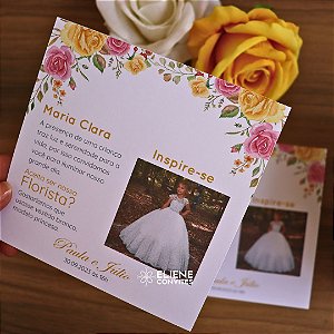Convite para Dama | Floral Rosa e Amarelo