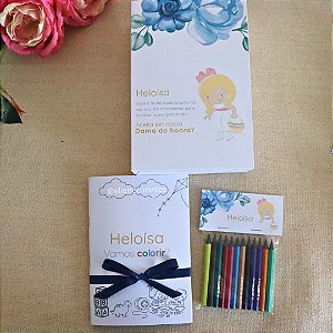 Kit da Daminha: com Caderninho para Colorir e Lápis de Cor