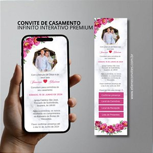 Convite Digital Interativo Floral - PDF Personalizado para Casamento