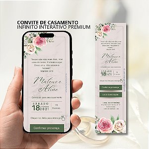 Convite de Casamento Interativo Premium em PDF – Rosé