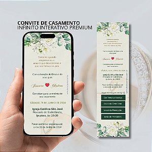 Convite Interativo Premium Infinito Verde para Casamento