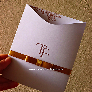 Convite Luva Mocha Mousse Sofisticado