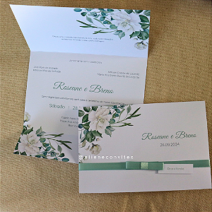 Convite de Casamento Verde Menta