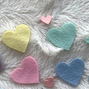 Aplique de coração em feltro - Recorte de coração em feltro - Decoração e Artesanato em geral - DIY - Faça você mesmo