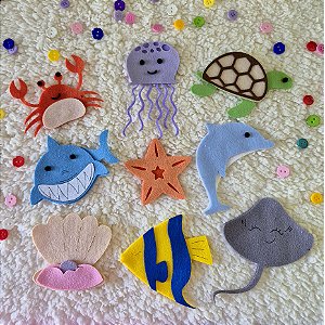 Kit aplique fundo do mar - Recorte em feltro
