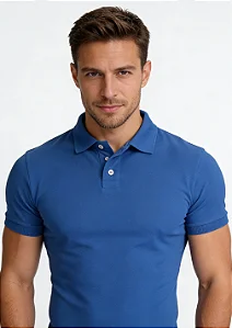 Camisa Polo Slim Fit - Azul Imperial