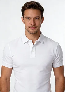 Camisa Polo Slim Fit - Branca