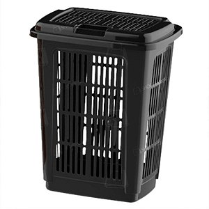 Cesto de Roupa - Telado e Resistente com Tampa - 30/60 Litros - Preto