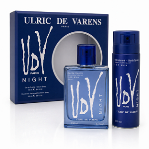 Kit UDV Night Ulric de Varens Masculino EDT 100ml + Body Spray 200ml