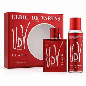 Kit UDV Flash Ulric de Varens Masculino EDT 100ml + Body Spray 200ml