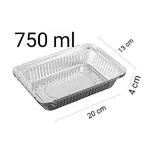 BANDEJA ALUMINIO RETANGULAR 750ML D7 C/100 - WYDA
