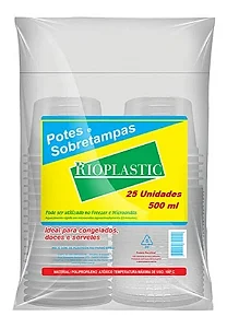 KIT 500ML POTE E SOBRETAMPA C/25 UNIDADES