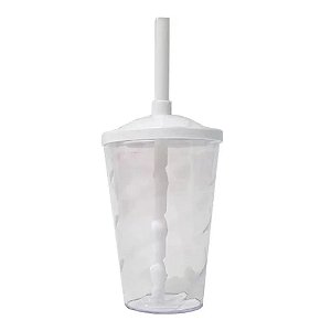 COPO FEST ACRILICO 400ML TAMPA/CANUDO TRANSPARENTE UNID