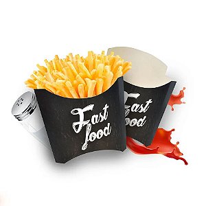 CAIXA BATATA FRITA GRANDE PRETA C/50