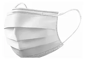 MASCARA TNT TRIPLA BRANCA C/ ELASTICO CAIXA C/50 UN