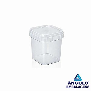 BALDE PLASTICO QUADRADO 220ML COM TAMPA 100 UNIDADES