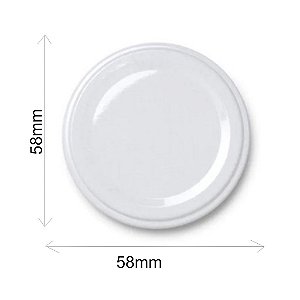 TAMPA 58 BRANCA ESPECIAL PACOTE COM 50 UNIDADES