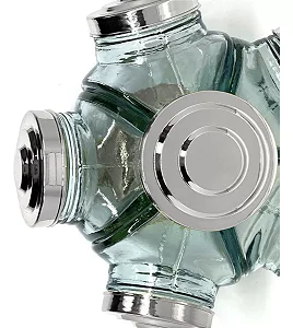 BALEIRO PEQUENO GIRATORIO VIDRO TAMPA PRATA