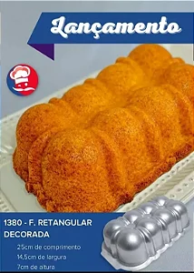 FORMA RETANGULAR DECORADA 25X14,5X7CM ALUMINIO