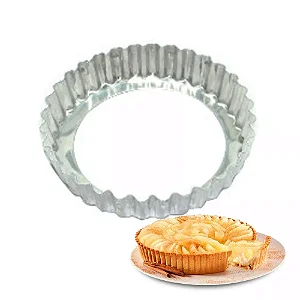 FORMA TORTA CRESPA ALTA FUNDO FALSO 22X4CM ALUMINIO