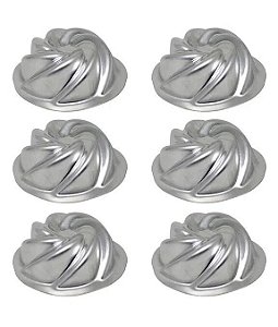 FORMA BOLO VULCAO MINI 9X3,5CM ALUMINIO C/6 UND