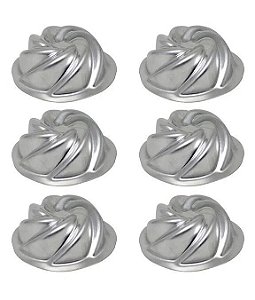 FORMA BOLO VULCAO MINI 9X3,5CM ALUMINIO C/6 UND