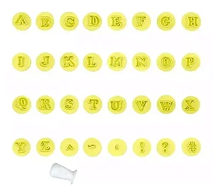 KIT CARIMBOS LETRAS FOFAS AMARELO