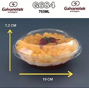 G 684 POTE REDONDO 750ML CX C/150 FUNDO E TAMPA