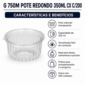 G 750M POTE REDONDO 350ML CX C/200