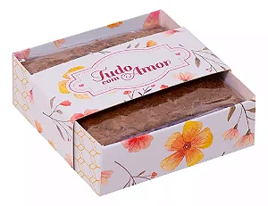 CAIXA BROWNIE COM CELOFANE TUDO COM AMOR C/10 UND 2,5X7X7