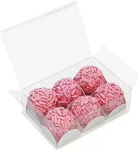 CAIXA CRISTAL 6 DOCES TRANSPARENTE C/10 UND