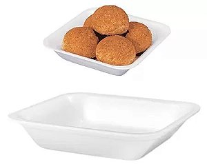 BANDEJA ISOPOPOR CF01 BRANCA C/100 COPOPLAST