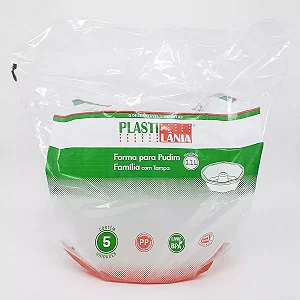 FORMA PUDIM GG COM TAMPA 1.100ML C/5 UND