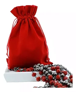 SACO AVELUDADO VERMELHO 13X18CM PACOTE C/10 UNIDADES