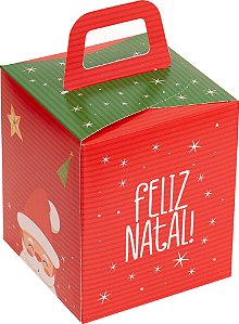 CAIXA SOFT PANETONE COM VISOR NOEL C/5 UND 16X13,5X13,5CM
