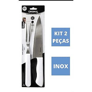 KIT CHURRASCO DESIGN 2 PCS - FACA E GARFO