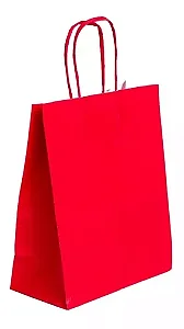 SACOLA PAPEL VERMELHA M 25X31 C/10