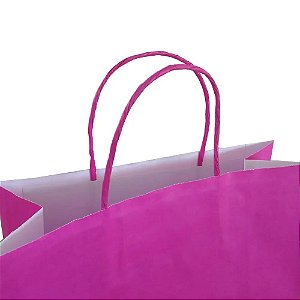 SACOLA PAPEL ROSA PINK M 25X31 C/10