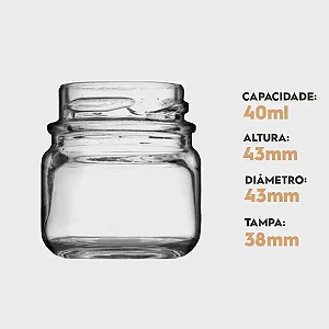 POTE MINIATURA GELEINHA 40ML C/TAMPA 38MM PLÁSTICA VERMELHA C/5 UND