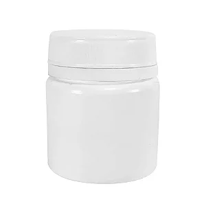 POTE PLASTICO R50 C/10 COM TAMPA BRANCA COM 10 UNIDADES