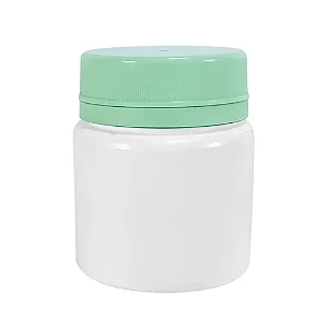 POTE PLASTICO R50 C/10 COM TAMPA VERDE BEBE COM 10 UNIDADES