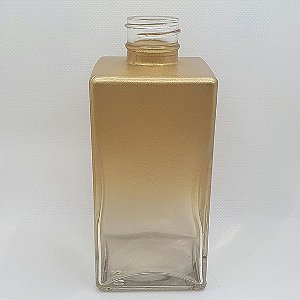 FRASCO VIDRO QUADRADO 250 ML DEGRADE OURO