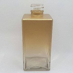 FRASCO VIDRO QUADRADO 250 ML DEGRADE OURO