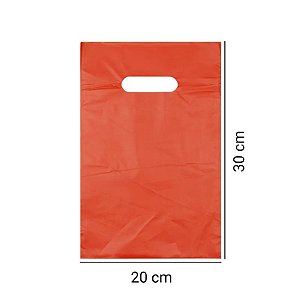 SACOLA 20X30 LARANJA ALÇA VAZADA C/100