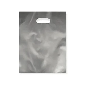 SACOLA 20X30 PRATA ALÇA VAZADA C/100