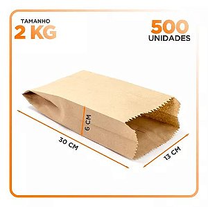 SACO PAPEL KRAFT MIX 2 KG C/500 UND 30x13