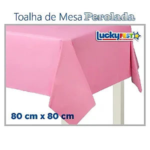 TOALHA MESA LISA ROSA 80X80 C/10
