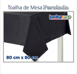 TOALHA MESA LISA PRETO 80X80 C/10